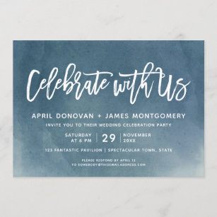 Fira med oss borstar typografibröllop inbjudningar