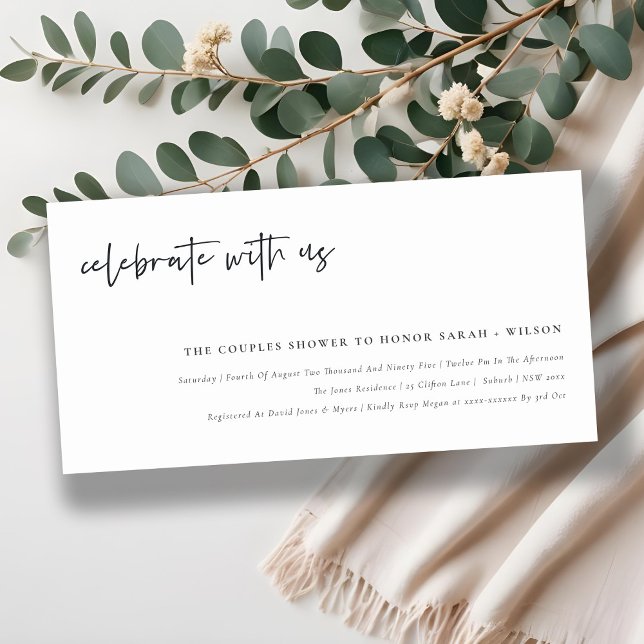 Fira med oss, Kalligrafi, en dusch Inbjudan (Skapare uppladdad)