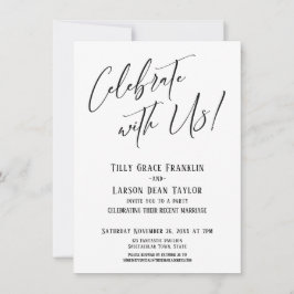 Fira med oss! Modern Elegant Bröllopsfest Inbjudningar