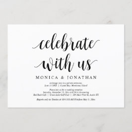 Fira med oss, Modern Rustic Bröllop Elopement Inbjudningar