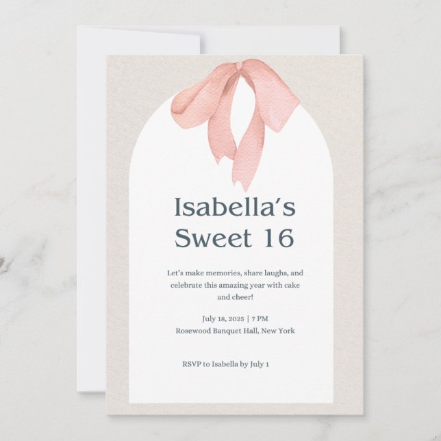 "Fira med stil – Elegant Sweet 16-inbjudan" (Framsida)