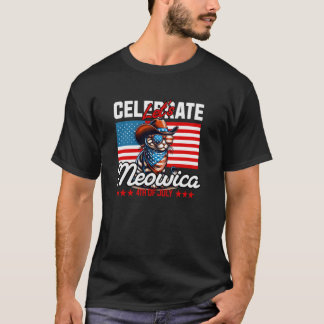 Fira Meowica 4 juli kattälskare patriotisk T Shirt