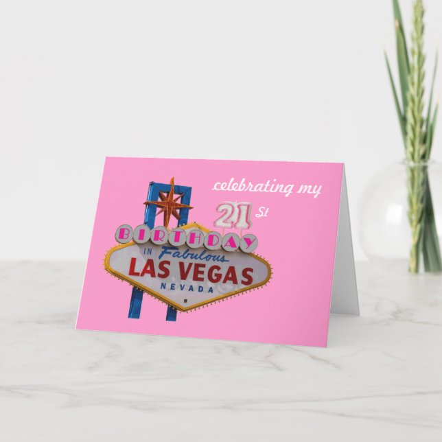 fira min 21st födelsedag i sagolika Las Vegas Kort (Framsida)