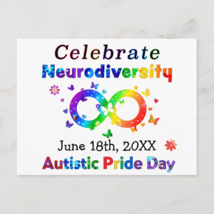 Fira Neurodiversitet Autismens Stolthetsdag Vykort