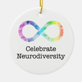 Fira neurodiversitet julgransprydnad keramik