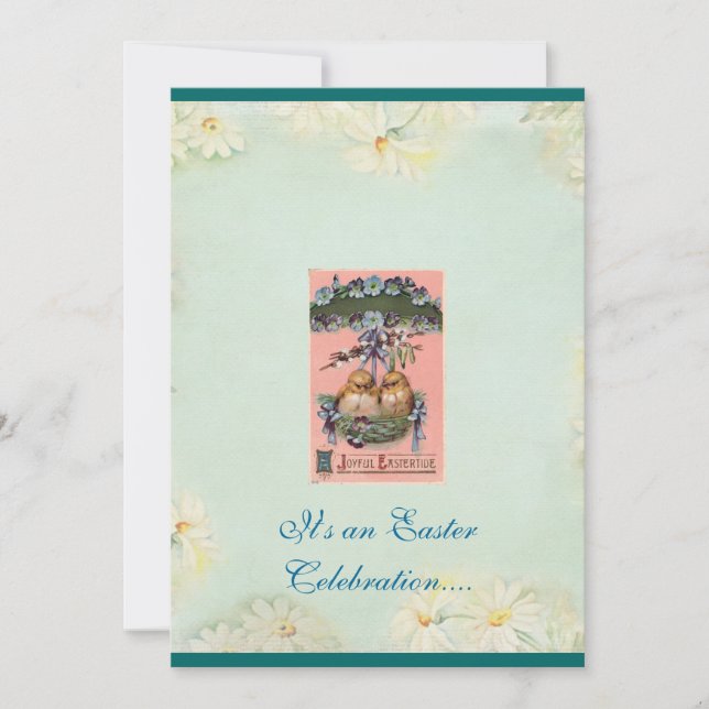 Fira påskinbjudan inbjudningar (Framsida)