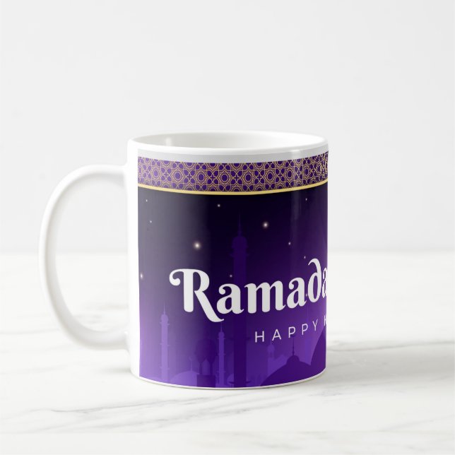 Fira Ramadan Kareem Blå Vit Kaffemugg (Vänster)