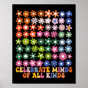 Fira sinnen av alla slag Groovy blomma Autism Poster