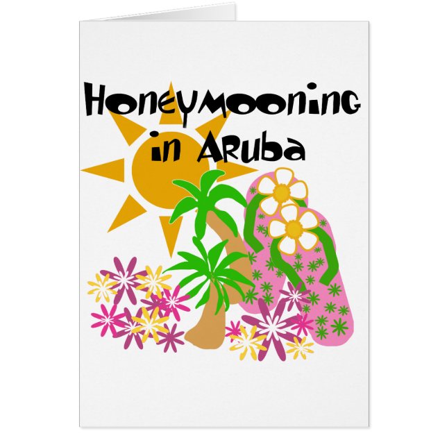 Fira smekmånad i Aruba Hälsningskort (Framsidan)