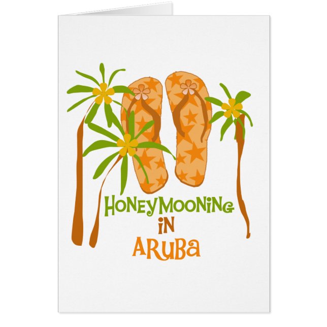 Fira smekmånad i Aruba Hälsningskort (Framsidan)
