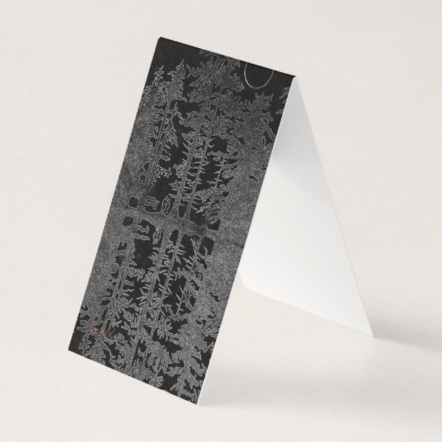 fira smekmånad, tjusade skogen, svart skogkonst visitkort (Framsida)