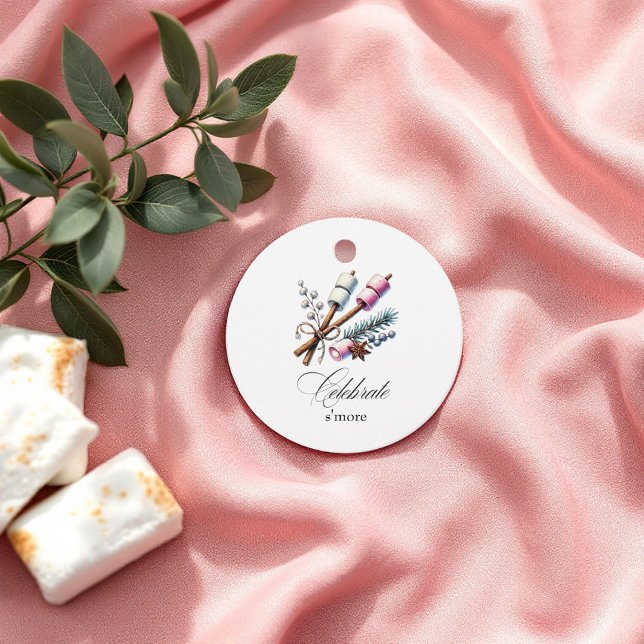 Fira S'more Anpassade Camp Brud Möhippa Gåvor Etiketter (Celebrate S'more Custom Camp Bride Bachelorette Favor Tags)