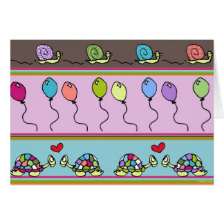 Fira sniglar och sköldpaddor hälsningskort
