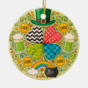 Fira St. Patrick's Day Julgransprydnad Keramik