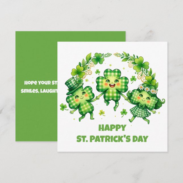 Fira St. Patrick's Day Julkort (Fram/baksida)