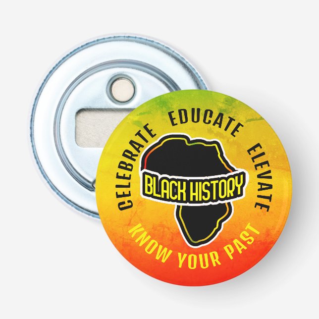 fira svart historik månad flasköppnare (Framsidan)