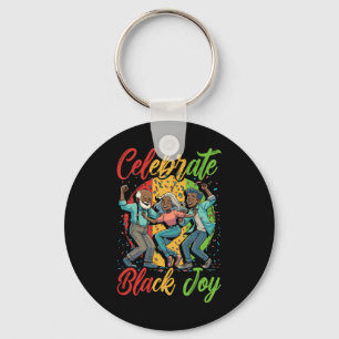 Fira svarta Juneteenth glädje svart historia obero Nyckelring