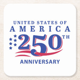 Fira USA:s 250-årsjubileum på självständighetsdage Underlägg Papper Kvadrat