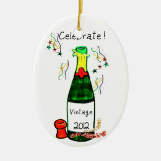FIRA! VÄNDER OM CHAMPAGNEFLASKATRYCKET 2012 TILL JULGRANSPRYDNAD KERAMIK