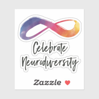 Fira vattenfärgsoändlighet i Neurodiversity Klistermärken