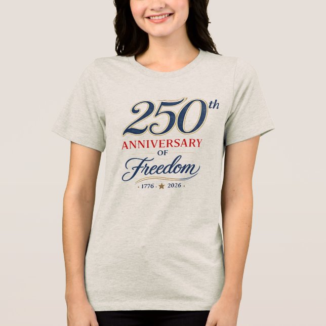 Firande 250 år av frihet Patriotisk t-shirt (Framsida)