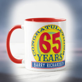 Firande 65 år med Namn Mugg