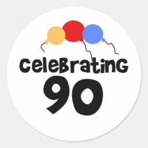 Firande 90 runt klistermärke