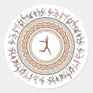 Firande/afrikansk motif Design Runt Klistermärke