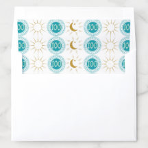Firande av 100:e födelsedagen Teal Blue Glitter