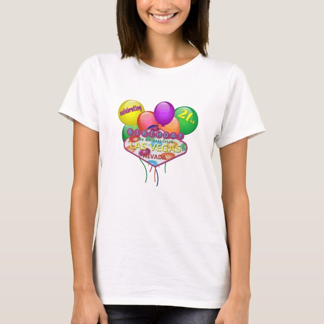 firande av 21:a BIRTHDAY i Las Vegas T-Shirt (Framsida)