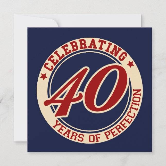 Firande av 40 års perfektion inbjudningar (Framsida)