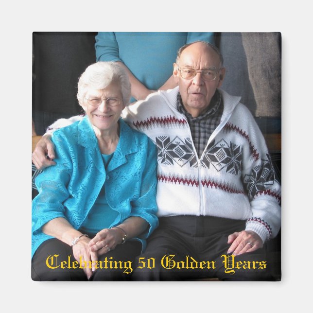 Firande av 50 gyllene år magnet (Framsidan)