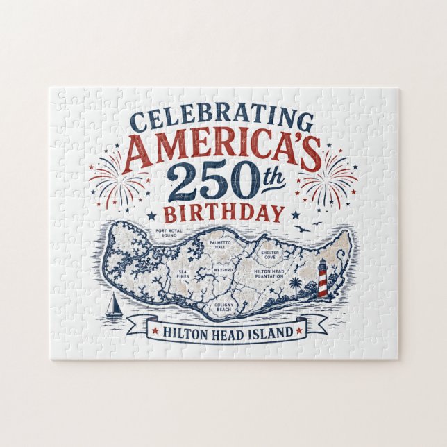Firande av Amerikas 250-årsdag Hilton Head Pussel (Horisontell)