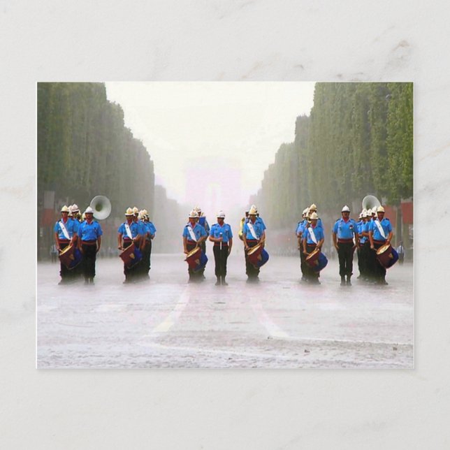 Firande av Bastiljens dag, amerikanska marinsoldat Vykort (Framsida)