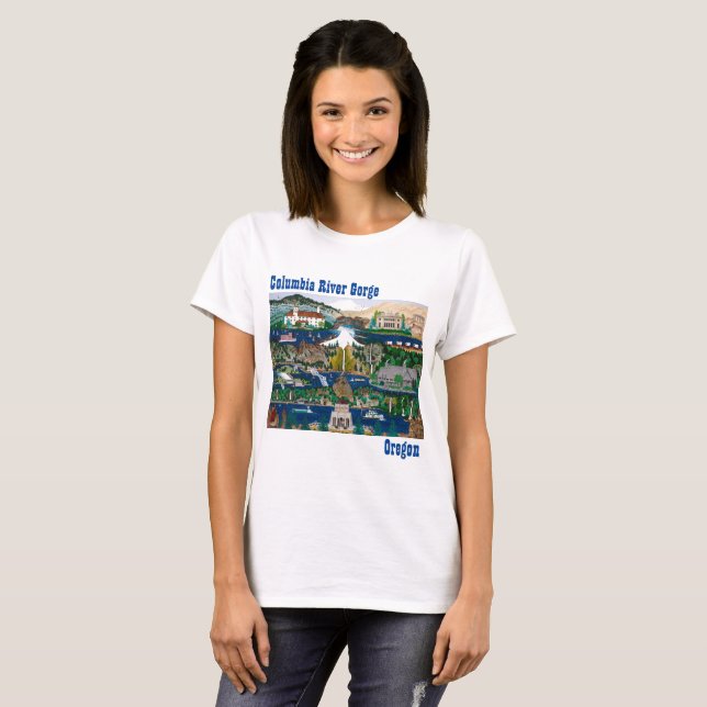 Firande av Columbia River Gorge T Shirt (Hel framsida)