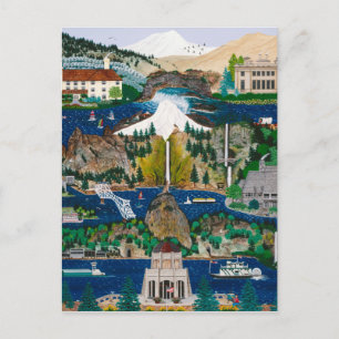 Firande av Columbia River Gorge Vykort