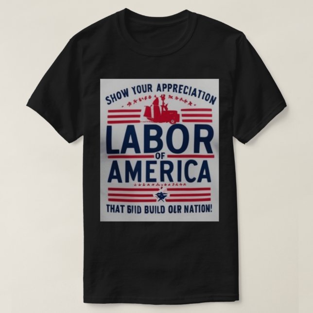Firande av den amerikanska arbetsdagen - Patriotic T Shirt (Design framsida)
