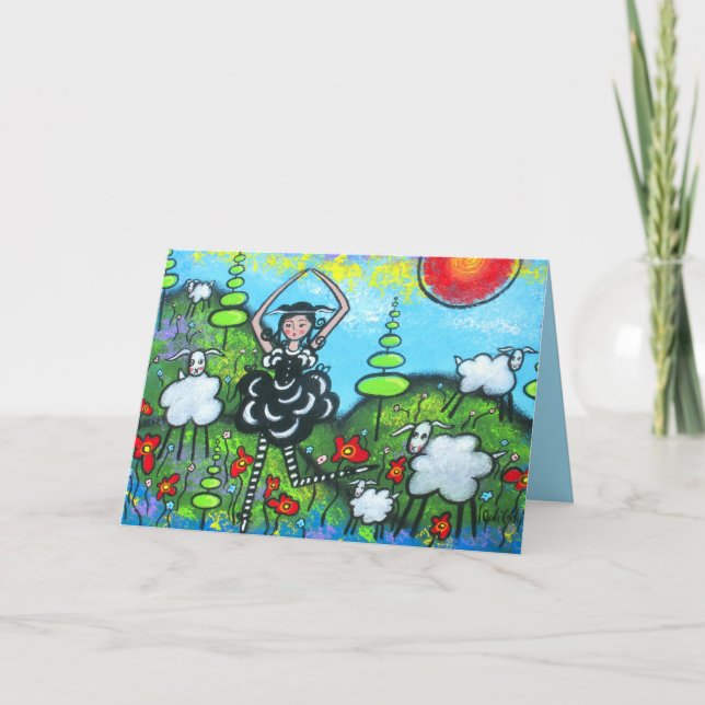 Firande av det svarta fåglarnas födelsekort kort (Framsida)