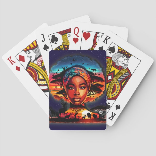 Firande av Fantastisk African Beauty Casinokort (Baksidan)