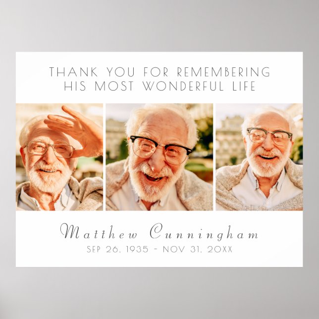 Firande av hans liv Moderna enkla tre bilder Poster (Framsidan)