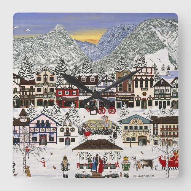 Firande av Helgdagarna i Leavenworth Fyrkantig Klocka (Framsida)