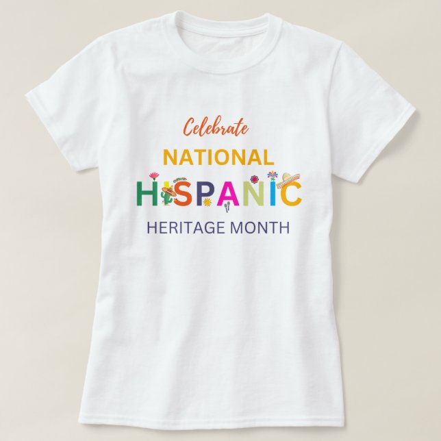 firande av historiska arv månad ,nationell hisp t shirt (Design framsida)