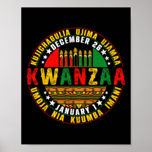Firande av Kwanzaa Kinara Principles Candles Pan Poster