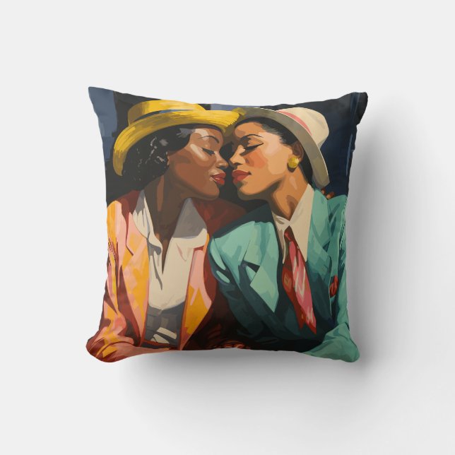 Firande av Lesbisk Black Women Kudde (Framsida)