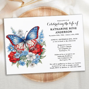 Firande av Life Patriotic Butterfly Funeral Inbjudningar