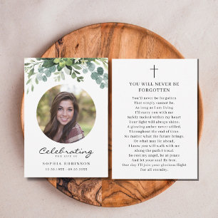 Firande av Life Photo Blommigt Prayer Card