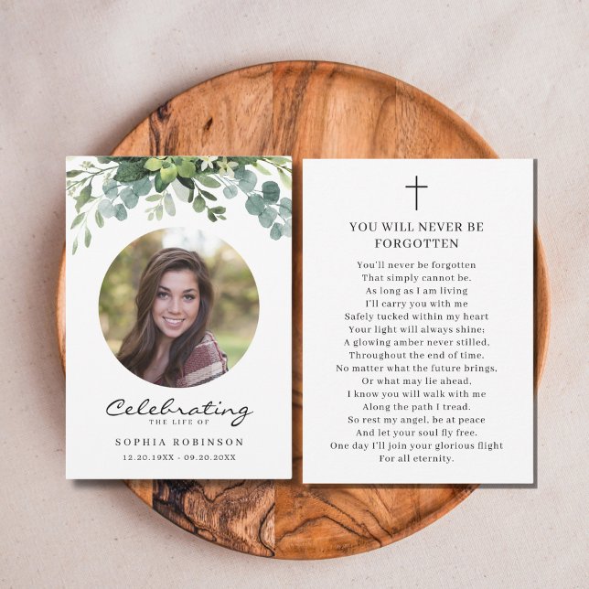Firande av Life Photo Blommigt Prayer Card (Skapare uppladdad)