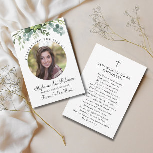 Firande av Life Photo Blommigt Prayer Card