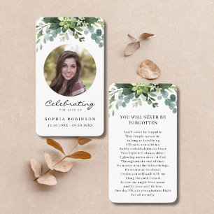 Firande av Life Photo Blommigt Prayer Card Visitkort
