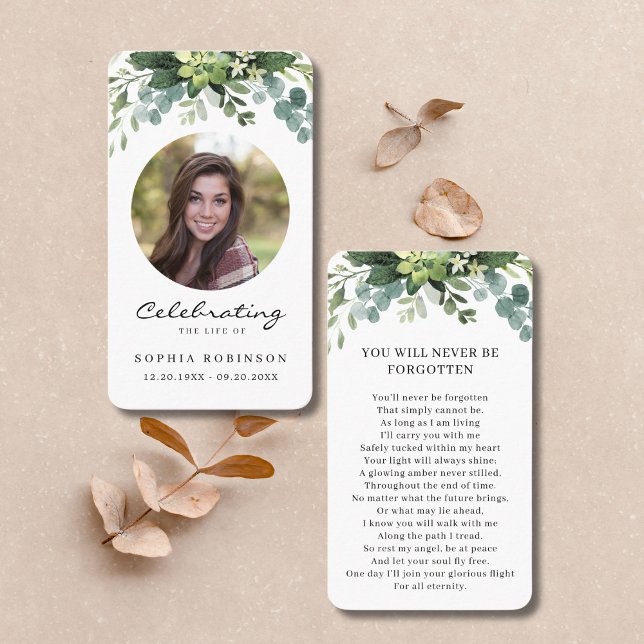 Firande av Life Photo Blommigt Prayer Card Visitkort (Skapare uppladdad)